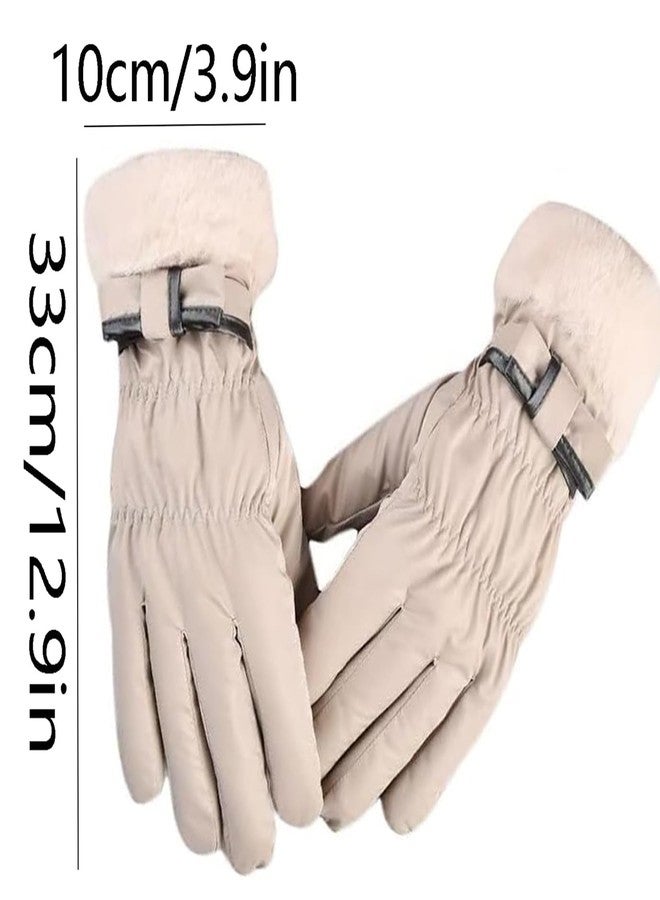 OVOY Womens Windproof Waterproof Thermal Touchscreen Outdoor Gloves Winter Warm Snow Gloves for Skiing Cycling - Image 2